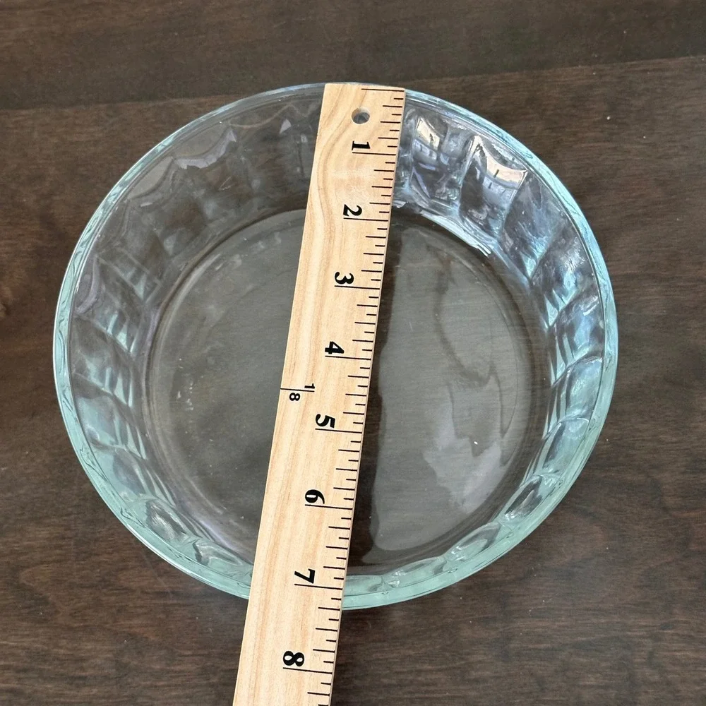 VTG Large Serving Bowl Clear‎ Glass Baking Dish Paneled Sides 7